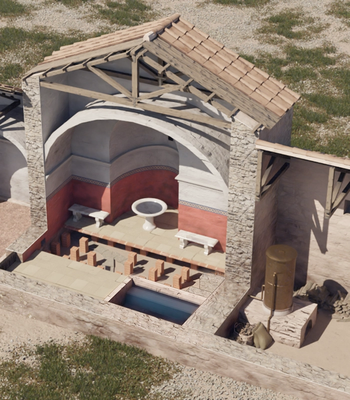 Recreacion 3D Termas Romanas Arce